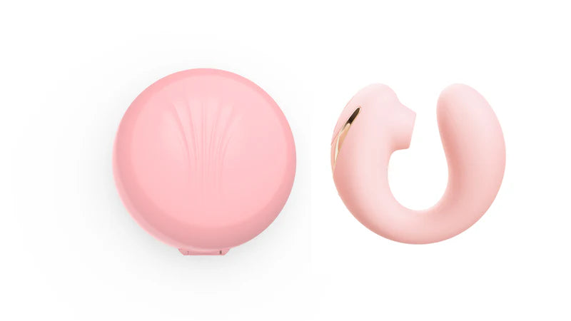 Bella Pod Clitoral Suction Vibrator In Travel Charging Case– Dual Vibration + Air Pulse Massager for Women