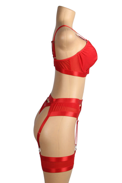 Bondage Bra and Garter Lingerie