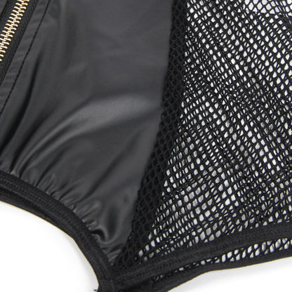 Pleather Deep V Halter Chemise